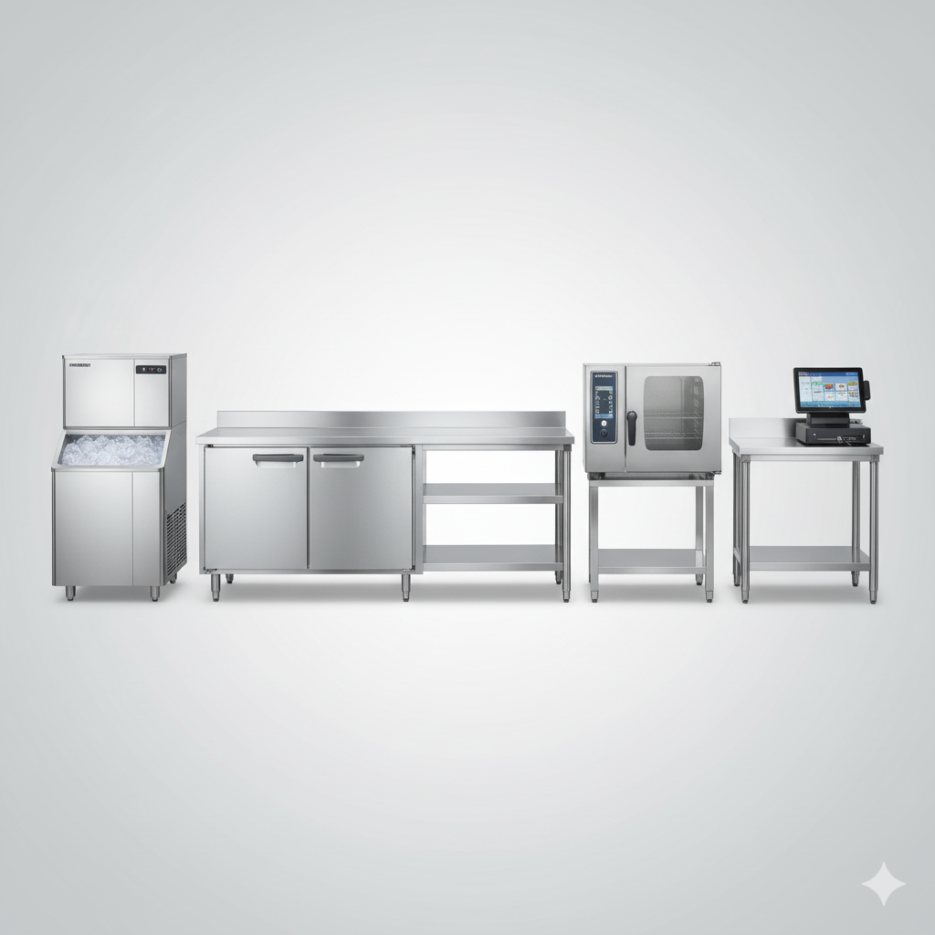 ホシザキ厨房機器セット 製氷機・作業台・スチームコンベクション・POSシステム - 高価買取対象商品